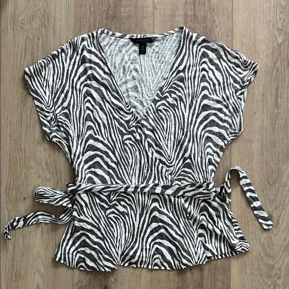 Banana Republic Black and White Zebra Print Blouse